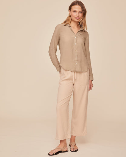 Bella Dahl Classic Rib Button Down Shirt - Misty Fern