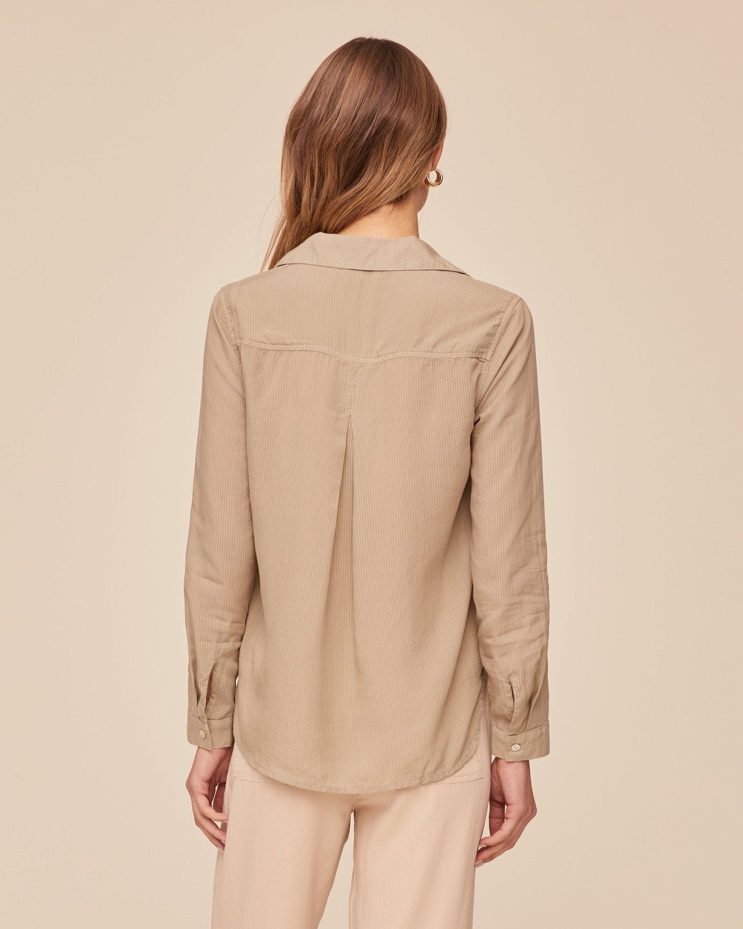 Bella Dahl Classic Rib Button Down Shirt - Misty Fern