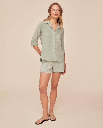 Bella Dahl Shirt Tail Button Down - Oasis Green - Bella Dahl