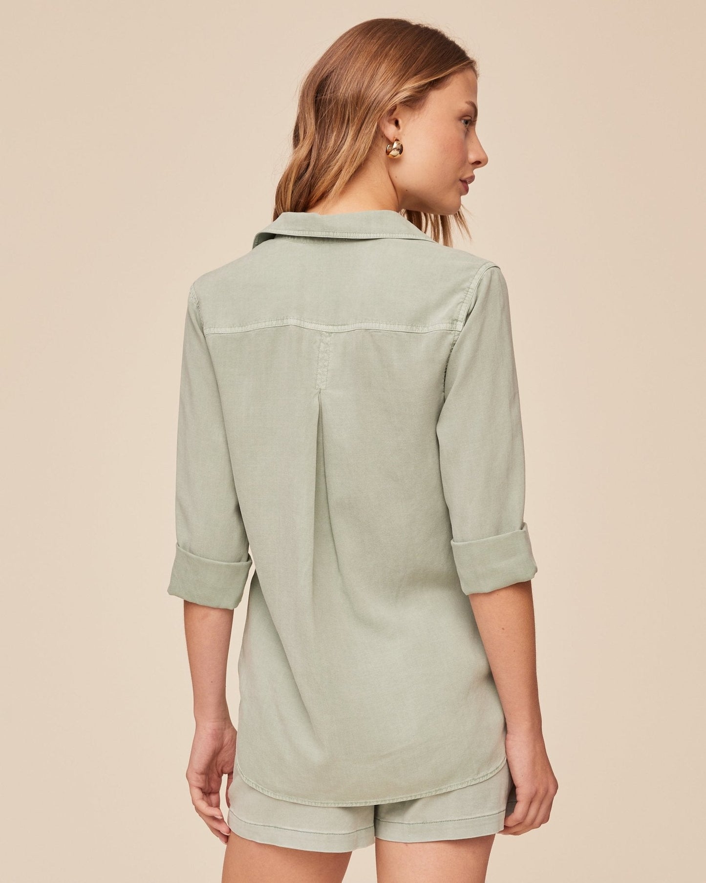 Bella Dahl Shirt Tail Button Down - Oasis Green - Bella Dahl