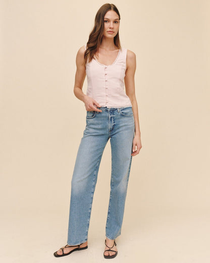 Bella Dahl Fitted Bodice Top With Smock Back - Ballet Pink