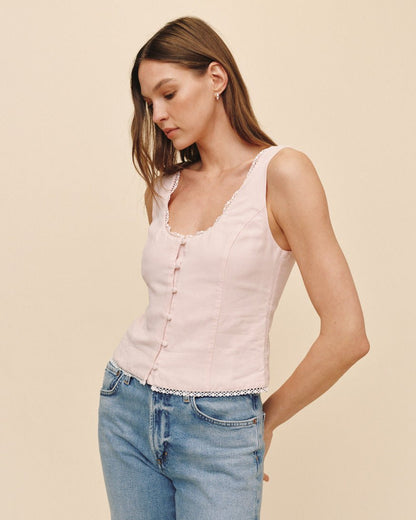 Bella Dahl Fitted Bodice Top With Smock Back - Ballet Pink