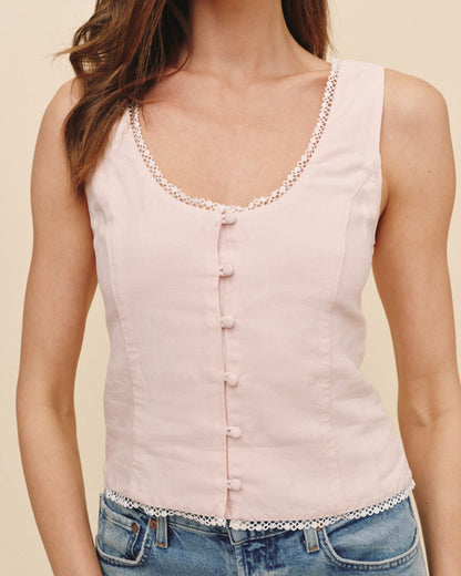 Bella Dahl Fitted Bodice Top With Smock Back - Ballet Pink