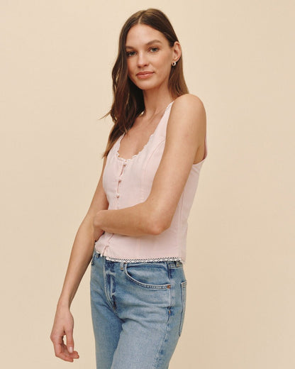 Bella Dahl Fitted Bodice Top With Smock Back - Ballet Pink
