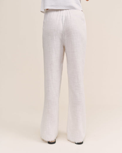 Bella Dahl Fray Hem Beach Pant - White