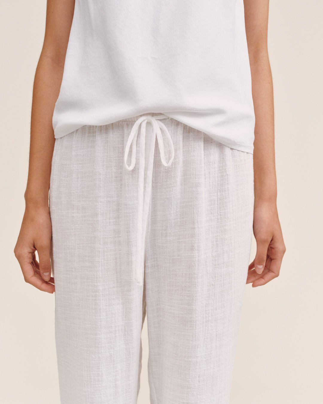 Bella Dahl Fray Hem Beach Pant - White