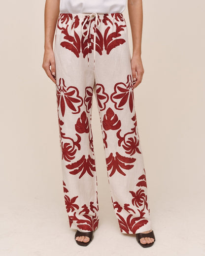 Bella Dahl Wide Leg Beach Pant - Island Damask Print