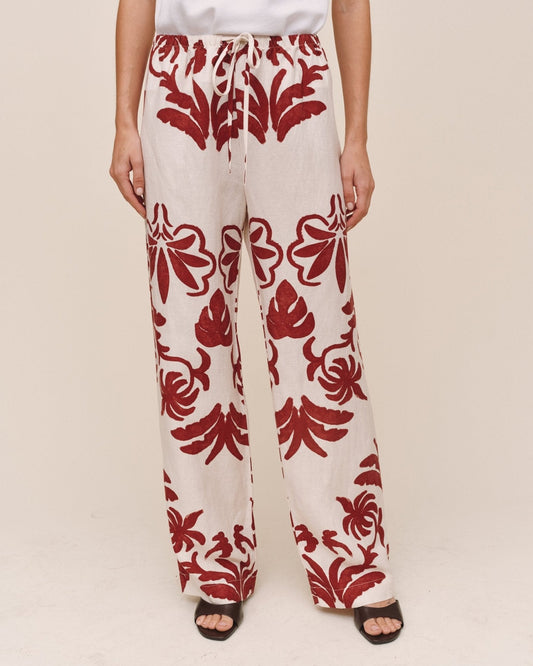 Bella Dahl Wide Leg Beach Pant - Island Damask Print