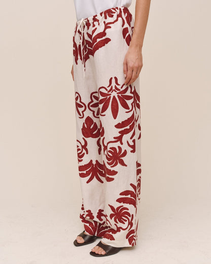 Bella Dahl Wide Leg Beach Pant - Island Damask Print