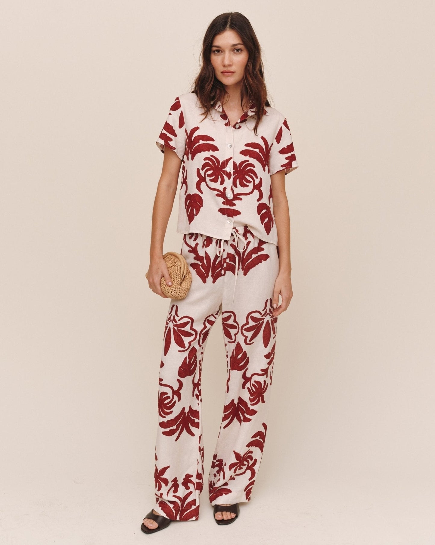 Bella Dahl Wide Leg Beach Pant - Island Damask Print