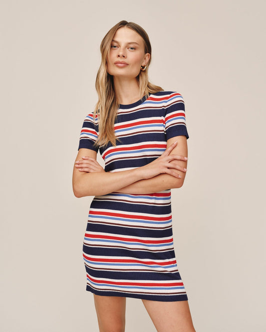 Bella Dahl Stripe Tee Dress - Seaside Stripe