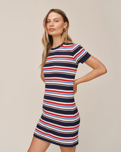 Bella Dahl Stripe Tee Dress - Seaside Stripe